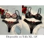 Conjunto de lencería bordada floral CONJUNTO LENCERIA NEGRA