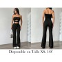 Traje de mujer elegante de poliéster con escote ENTERIZO NEGRO