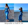 Elegante vestido largo sin mangas con estampado floral VESTIDO AZUL
