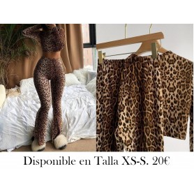 Conjunto Chic de Estampado de Leopardo 2pcs CONJUNTO LEOPARDO