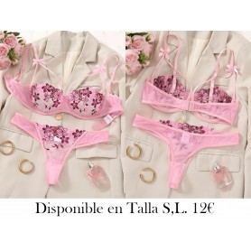 Conjunto de Ropa Interior Elegante y Estiloso LENCERIA ROSA