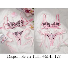 Conjunto de Sujetador para Mujer con Encaje LENCERIA ROSA