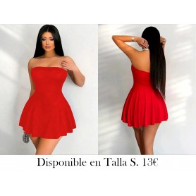 Vestido Elegante Sin Tirantes VESTIDO ROJO