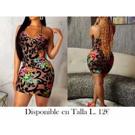 Vestido Ajustado con Estampado Floral y Hombros VESTIDO COLORES VESTIDO FLORES