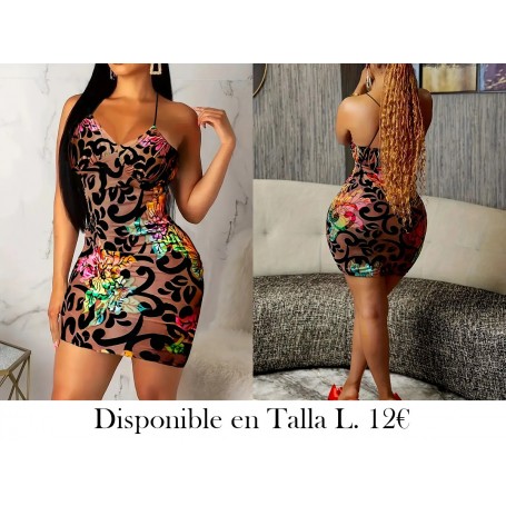 Vestido Ajustado con Estampado Floral y Hombros VESTIDO COLORES VESTIDO FLORES