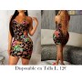 Vestido Ajustado con Estampado Floral y Hombros VESTIDO COLORES VESTIDO FLORES