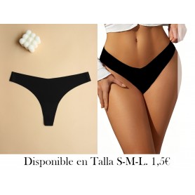 Ropa interior sexy para mujer TANGA NEGRA