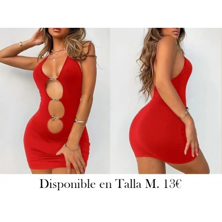 Vestido corto sin mangas y sin espalda VESTIDO ROJO