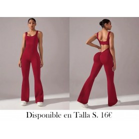 Traje de yoga de cintura alta y cuello en V ENTERIZO VINO
