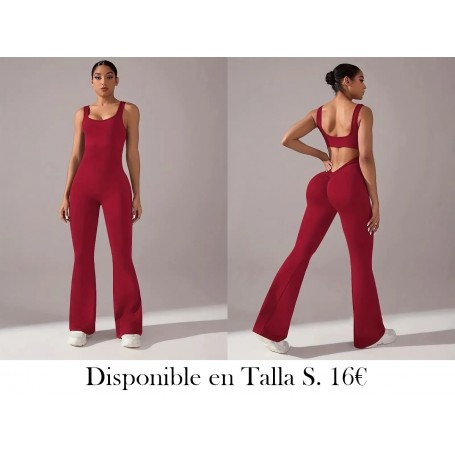 Traje de yoga de cintura alta y cuello en V ENTERIZO VINO