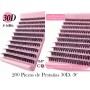 Set de 200 piezas de extensiones de pestañas 30D