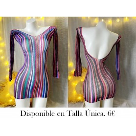 Un vestido de cuerpo entero de manga larga MALLA COLORES
