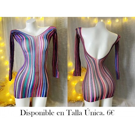 Un vestido de cuerpo entero de manga larga MALLA COLORES