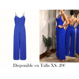 Mono Halter Sin Espalda para Mujer ENTERIZO AZUL