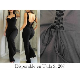 Traje de mujer elegante sin hombros ENTERIZO NEGRO