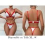 1 Conjunto de Lencería Sexy con Patrón de Corazón lenceria blanca y roja