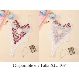 Traje de Cuerpo Semi-Transparente Sexy LENCERIA BLANCA