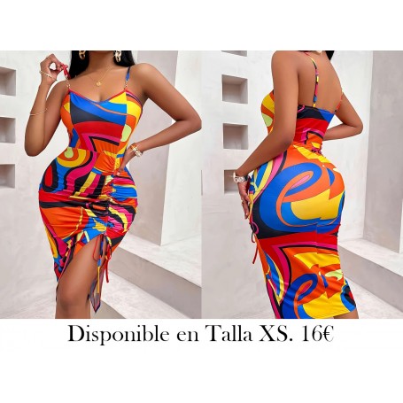 Vestido ajustado con estampado VESTIDO COLORES
