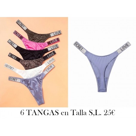 6 Uds. De Tangas Con Letras 6 TANGAS