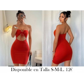 Vestido rojo de verano sexy con espalda descubierta VESTIDO ROJO