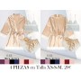 Conjunto de pijama de satén para mujer BATA CHAMPAN