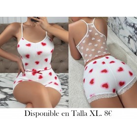 Conjunto de pijama para mujeres con shorts sin tirantes PIJAMA CORAZONES