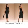 Vestidos de otoño para mujer con halter, volantes en la cintura y longitud midi