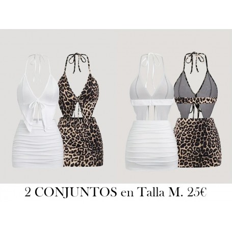 Conjunto de mujer casual 2 CONJUNTOS BLANCO LEOPARDO