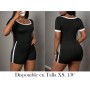 Mono slim fit para mujer de unicolor con rayas laterales ENTERIZO NEGRO