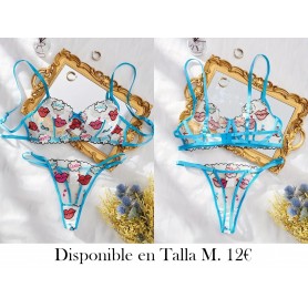 Conjunto de Ropa Interior Fino AZUL