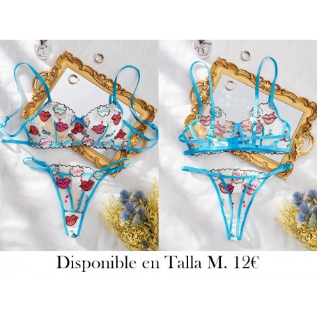 Conjunto de Ropa Interior Fino AZUL