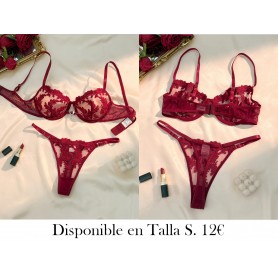 Un conjunto de lencería de dos piezas de color LENCERIA VINO