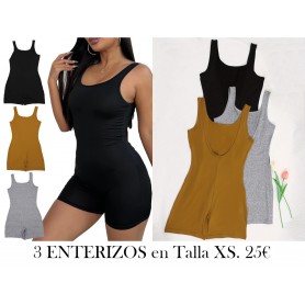 3pcs Elegantes Monos de Tirantes 3 ENTERIZOS