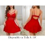 Vestido de Dormir de Encaje Floral con Patrón LENCERIA ROJA