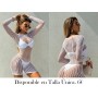 Vestido de Cubierta Larga Manga VESTIDO MALLA BLANCA
