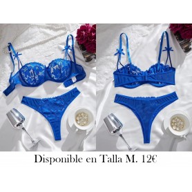 Día de San Valentín Romántico Rojo Vintage LENCERIA AZUL