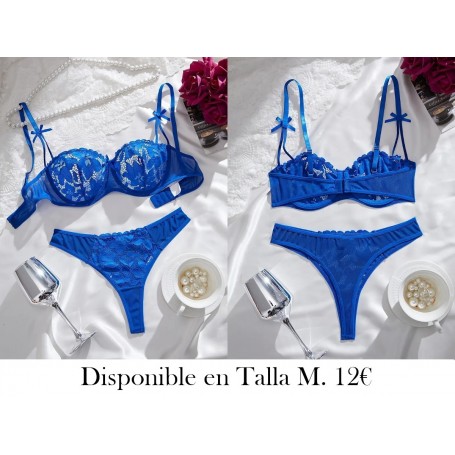 Día de San Valentín Romántico Rojo Vintage LENCERIA AZUL