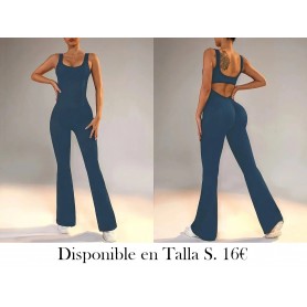 Mono de Yoga Sin Costuras para Mujer ENTERIZO AZUL NIEBLA