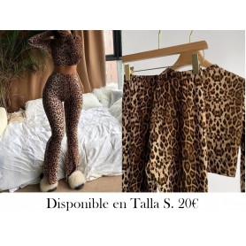 Conjunto Chic de Estampado de Leopardo 2pcs CONJUNTO LEOPARDO