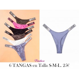 6 Uds. De Tangas Con Letras 6 TANGAS
