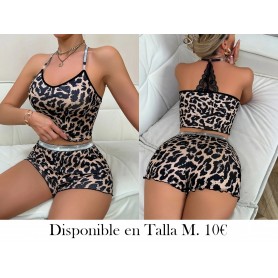 Conjunto de Pijama Elegante para Mujer PIJAMA LEOPARDO