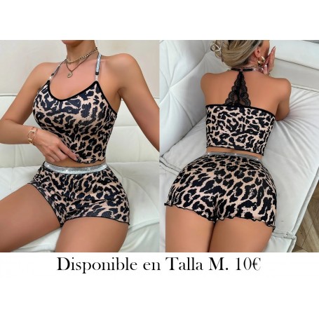 Conjunto de Pijama Elegante para Mujer PIJAMA LEOPARDO