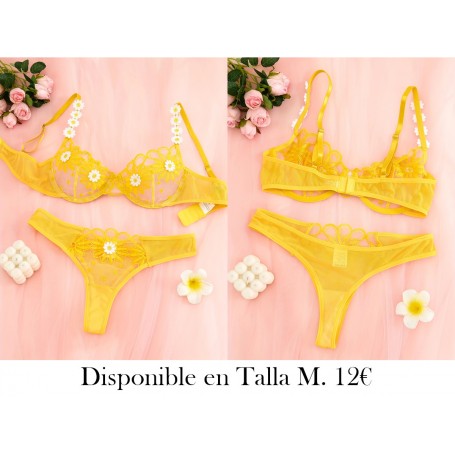 Conjunto de lencería sexy para mujeres LENCERIA AMARILLA