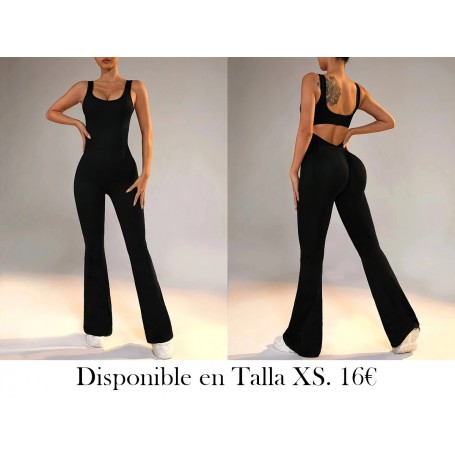 Mono de Yoga Elegante Sin Espalda ENTERIZO NEGRO