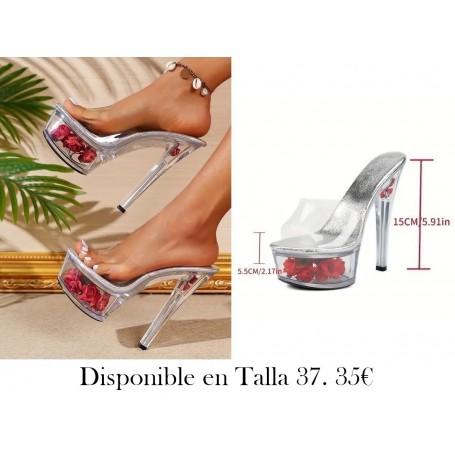 Zapatos de tacón alto transparentes zapatos rojos