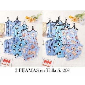Conjunto de Pijama de 6 Piezas para Mujer con Estampado 3 PIJAMAS