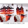 Conjunto de Ropa Sexy con Bordado de Flores 3 CONJUNTOS LENCERIA COLORES