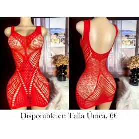 Calcetines huecos para mujer, lencería sexy de malla MALLA ROJA