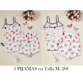 Conjunto de 3 piezas para Mujer con Pantalones 3 PIJAMAS