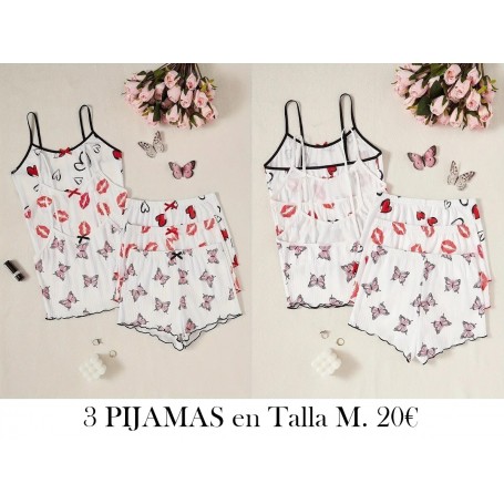 Conjunto de 3 piezas para Mujer con Pantalones 3 PIJAMAS